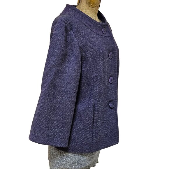 Pendleton Jacket Womens Size 12 Purple Wool Long Sleeve Button Front Blazer - Picture 2 of 9